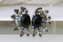 Black Gray Earrings