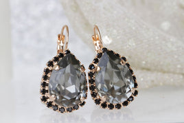 Black Gray Earrings