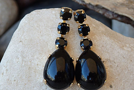 Black Onyx And Rebeka Earrings