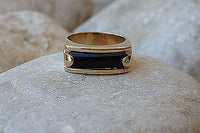 Black Onyx Square Band Ring