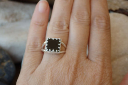 Black Square Onyx Ring