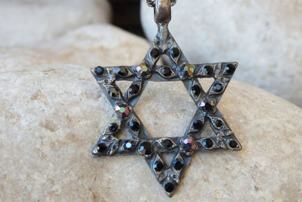 Black Star Of David Necklace