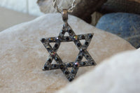 Black Star Of David Necklace