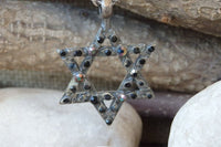 Black Star Of David Necklace