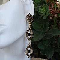 Black Rebeka Formal Earrings