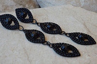 Black Rebeka Formal Earrings