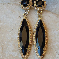 Black Rebeka Stud Earrings