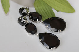 Black Teardrop Earrings