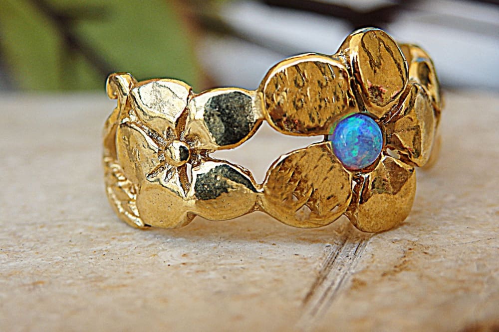 Opal Flower Ring