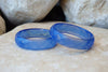 Blue Agate Band Ring. Agate Stone Band Ring