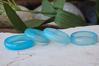 Blue Agate Banded Ring. Agate Stone Band Ring