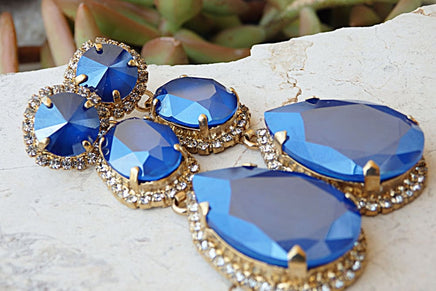 Blue Bridal Earrings