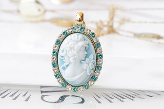 Blue Cameo Pendant