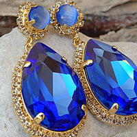 Blue Chandelier Earrings