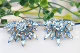 Blue Cluster Earrings