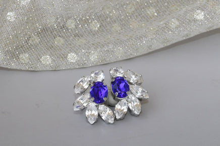 Blue Cluster Earrings