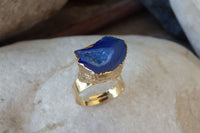 Blue Druzy Ring