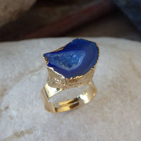 Blue Druzy Ring
