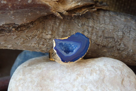 Blue Druzy Ring