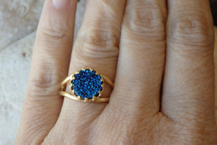 Blue Druzy Ring