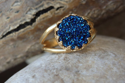 Blue Druzy Ring