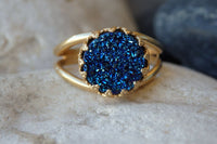 Blue Druzy Ring