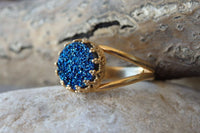 Blue Druzy Ring