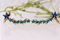 Blue Ear Climber Earrings