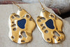 Blue Enamel Earrings. Big Blue And Gold Earrings. Statement Earrings. Over Size Earrings. Enamel Earrings. Enamel Unique Jewelry For Women