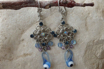 Blue Eye Earrings. Evil Eye Earrings