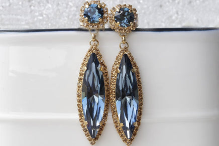 Blue Gold Earrings