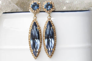 Blue Gold Earrings