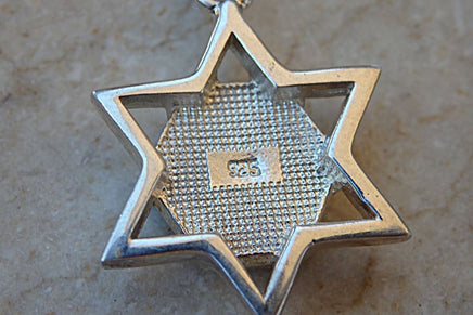 Blue Opal Star Of David Necklace. Blue Magen David Pendant