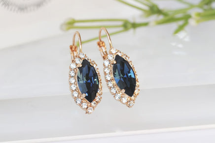 Blue Oval Earrings