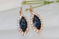 Blue Oval Earrings