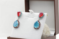 Blue & Red Earrings