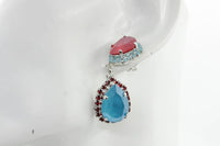 Blue & Red Earrings