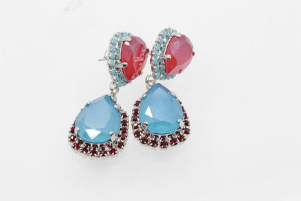 Blue & Red Earrings