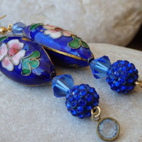 Blue Royal Beaded Earrings. Rebeka Dangle Earrings. Blue Enamel Earrings. Fashion Women Jewelry. Balls Earrings. Blue Teardrop Earrings.