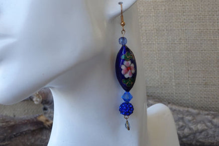 Blue Royal Beaded Earrings. Rebeka Dangle Earrings. Blue Enamel Earrings. Fashion Women Jewelry. Balls Earrings. Blue Teardrop Earrings.