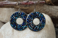 Blue Rebeka Crystal Rock Earrings