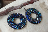 Blue Rebeka Crystal Rock Earrings