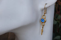 Blue Rebeka Earrings. Something Blue. Blue Gold Earrings. Blue Dangle Earrings. Womens Earrings. Blue Sapphire Crystal Earrings. For She