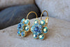Blue Turquoise Rebeka Earrings For Bridal. Bridesmaid Jewelry Gift. Flower Small Drop Earrings. Wedding Earrings. Everyday Jewelry.