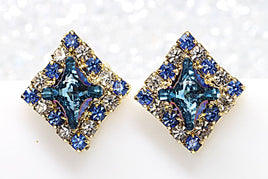 Blue White Earrings