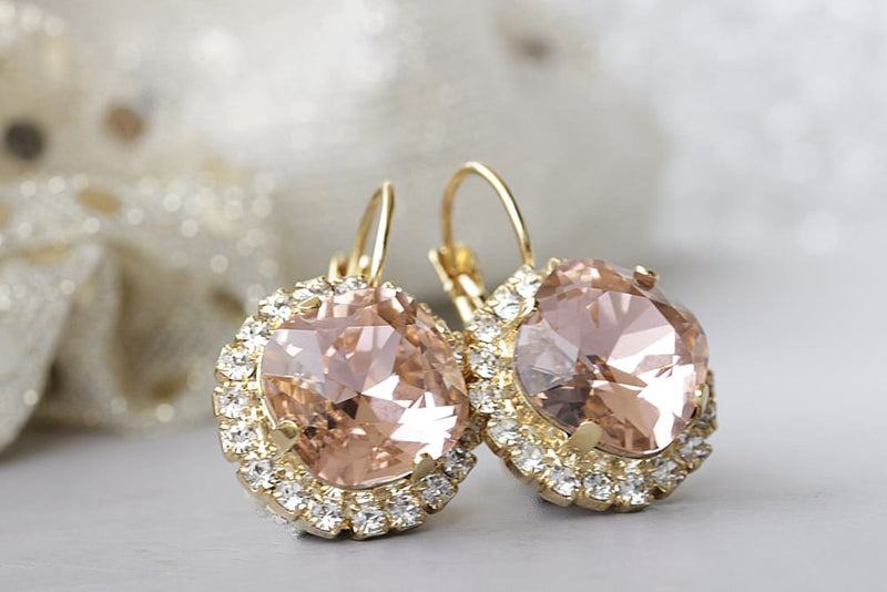 Blush Clip on Earrings Bridal Clip on Crystal Earrings - Etsy | Pink  statement earrings, Etsy earrings, Swarovski earrings