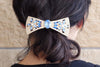 Bow Hair Barrette. Crystal Rhinestone Barrette. Blue Bow Tie Hair Clip. Hair Accessory. Blue Rebeka Hair Clip. Gold Plated Hair Barrette