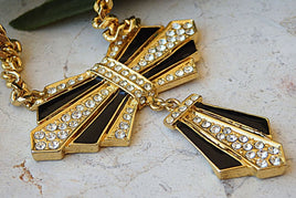 Bow Necklace. Vintage Bow Tie Necklace. Enamel Jewelry. 1980S Jewelry. Retro Necklace. Black Bow Necklace. Formal Necklace. Tie Necklace