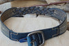Braided Belt. Blue Leather Belt. Buckle Belt For Men Women. White Stitching Belt. Jeans Belt. Braid Belt. Denim Color Leather Belt For Him