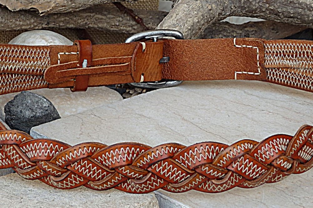 Brown - Western Braided Belt